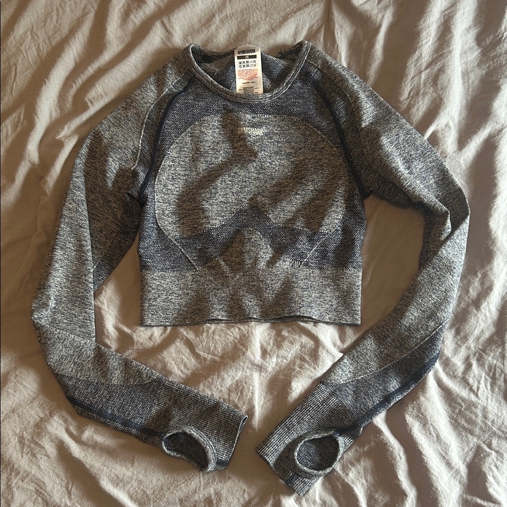 Gymshark Heathered Blue Cropped Top Sz XS